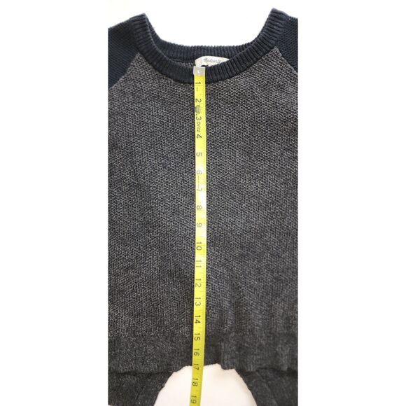Madewell Grey Blue Cross-Back Colorblock Pullover Sweater Size S - Picture 7 of 8